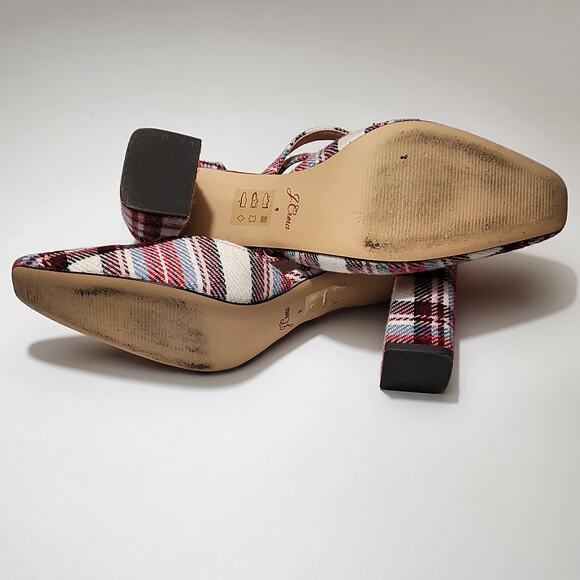 J. Crew Red Plaid Heels - Picture 11 of 13